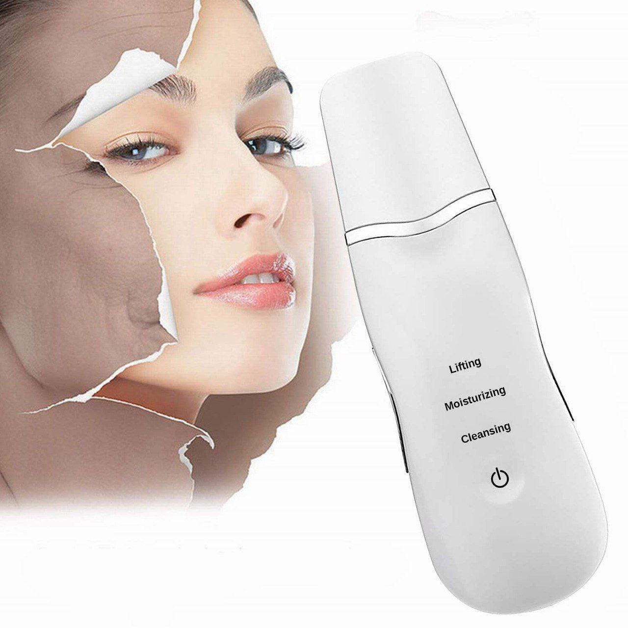Ultrasonic Facial Skin Scrubber – Deep Pore Cleanser & Blackhead Remover | Lifting & Hydrating Beauty Device