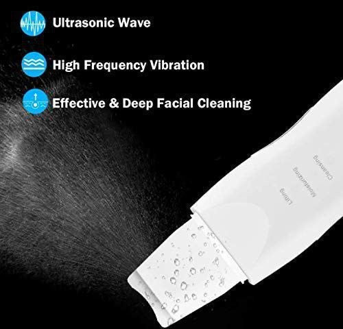 Ultrasonic Facial Skin Scrubber – Deep Pore Cleanser & Blackhead Remover | Lifting & Hydrating Beauty Device